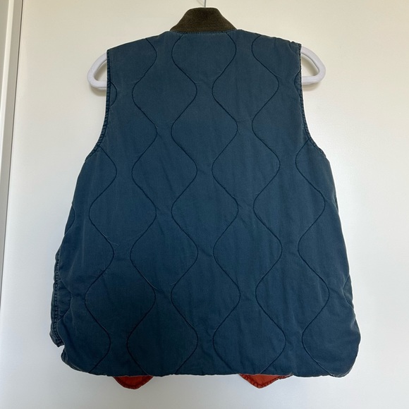 VINTAGE RARE Ralph Lauren double RL reversible vest orange and blue stitched - Picture 7 of 8